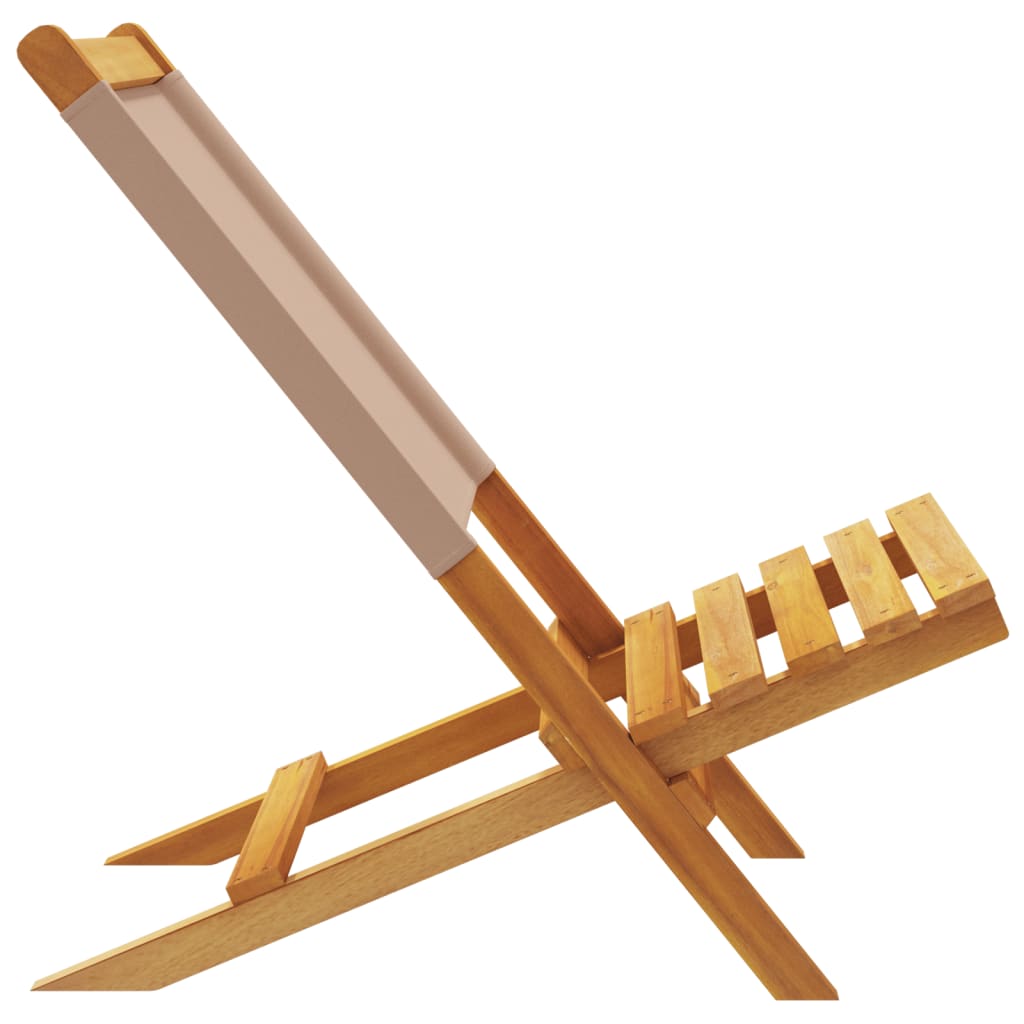 Καρέκλες Κήπου 2 τεμ. Taupe Μασίφ Ακακία & Ύφασμα - Pakobazaar