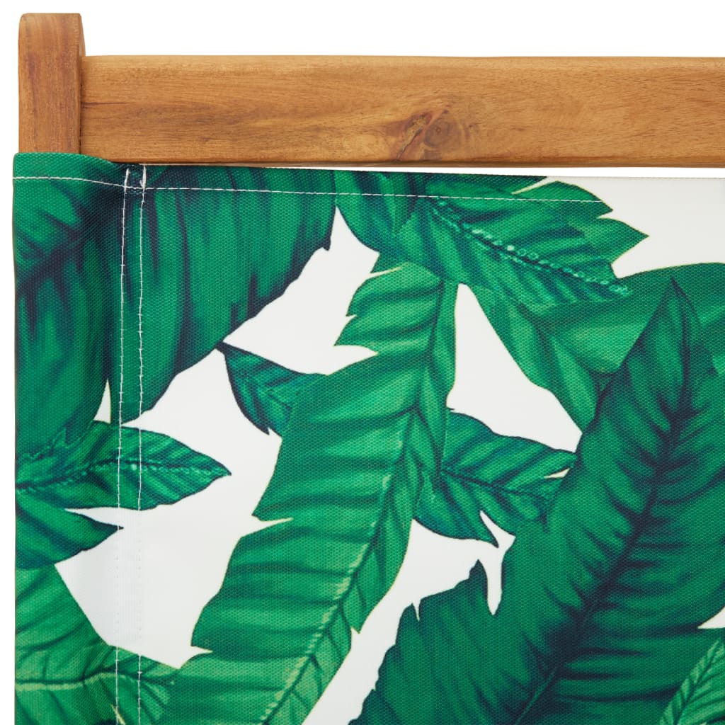 Καρέκλες Κήπου 2 τεμ. Σχέδιο Φύλλων Μασίφ Ακακία & Ύφασμα