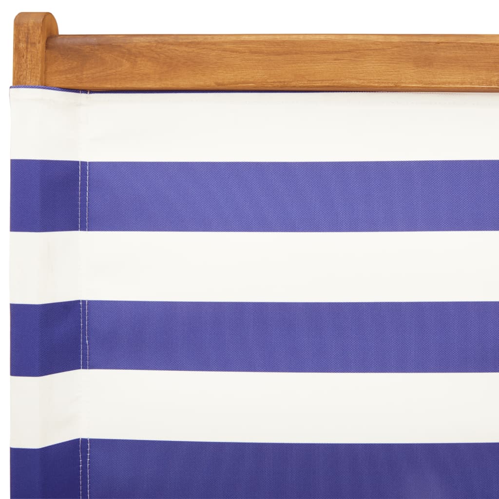 Καρέκλες Κήπου 2τεμ. Μπλε / Λευκό Μασίφ Ακακία & Ύφασμα