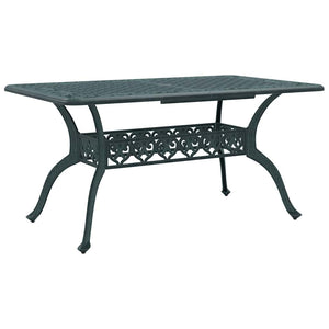 Τραπέζι Κήπου Πράσινο 150 x 90 x 72 εκ. από Χυτό Αλουμίνιο - Pakobazaar