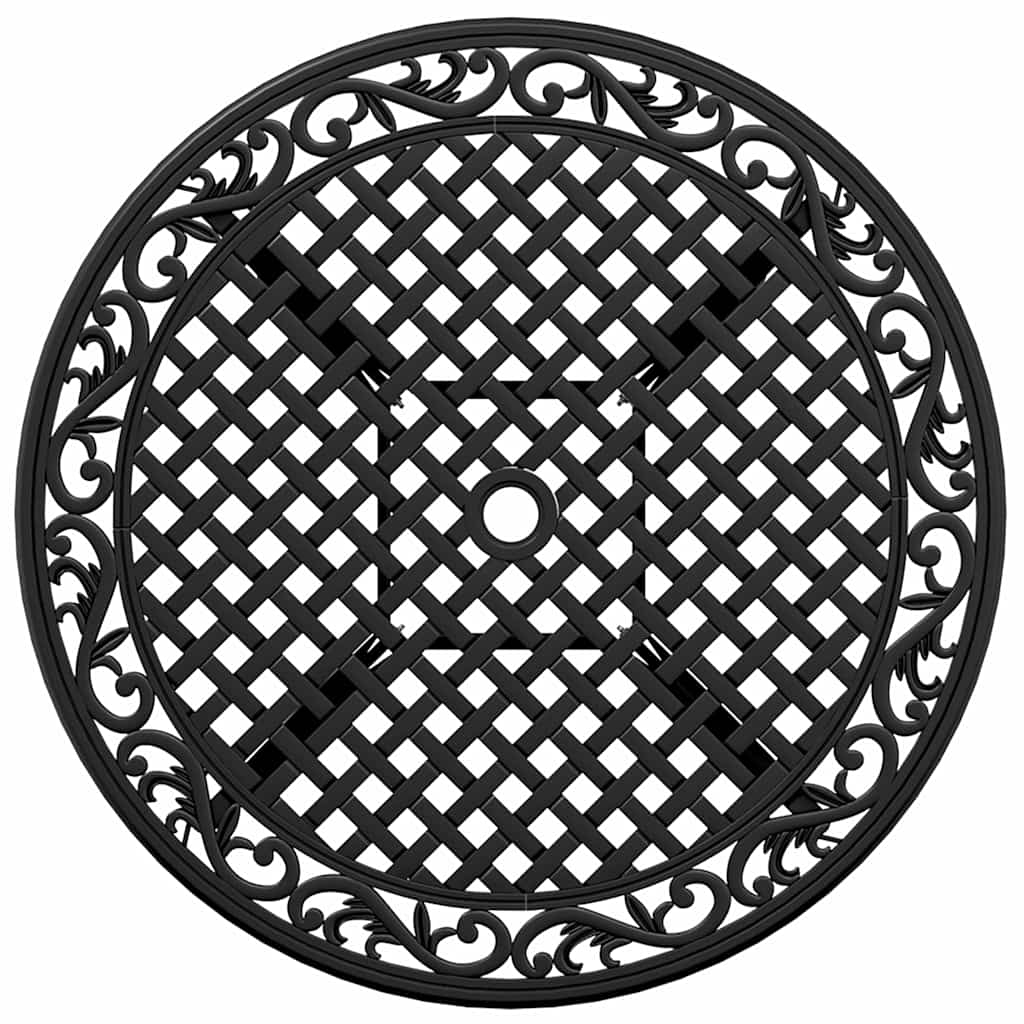 Τραπέζι Κήπου Μαύρο Ø90x75 εκ. από Χυτό Αλουμίνιο