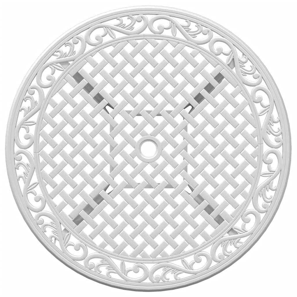 Τραπέζι Κήπου Λευκό Ø90x75 εκ. από Χυτό Αλουμίνιο