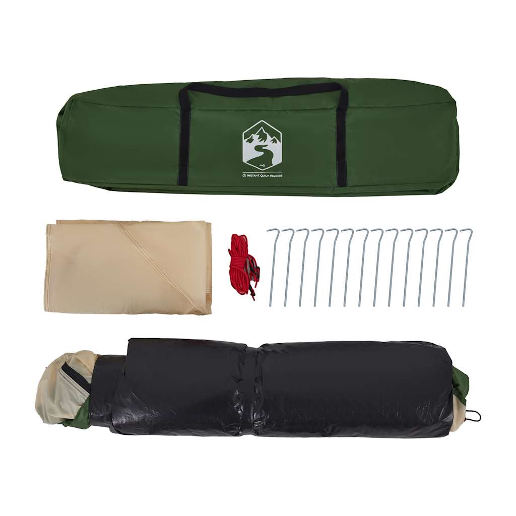 Σκηνή Κάμπινγκ με Θόλο 4 Ατόμων Ταχείας Απελευθέρωσης Πράσινη - Pakobazaar