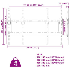 Βάση Τηλεόρασης Επιτοίχια για 26-63Ιν Max VESA 600x400χιλ. 50κ.