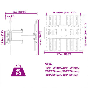 Βάση Τηλεόρασης Επιτοίχια για 26-70Ιν Max VESA 400x400χιλ. 40κ.
