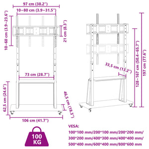 Βάση Τηλεόρασης με Τροχούς 32-90Ιν. Max VESA 800x600χιλ. 100κ. - Pakobazaar