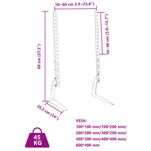 Βάσεις Τηλεόρασης 2Τεμ Τροχούς 37-75 Max VESA 600x400χιλ. 45κ. - Pakobazaar