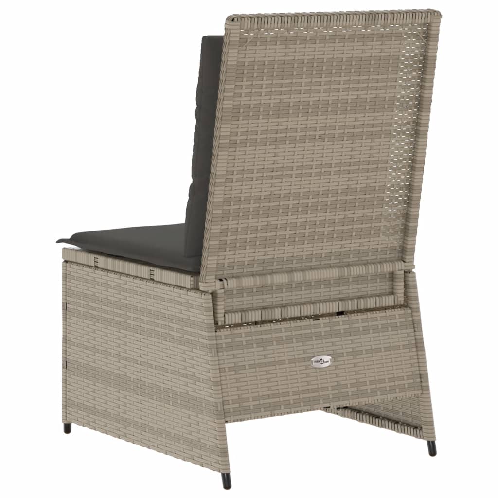 Καναπές Κήπου Ανακλινόμενος Αν. Γκρι Συνθ. Ρατάν με Μαξιλάρια