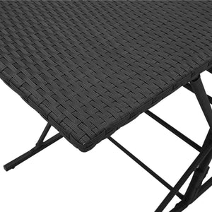 Σετ Τραπεζαρίας Κήπου 7 Τεμ. Μαύρο Συνθετικό Ρατάν με Μαξιλάρια