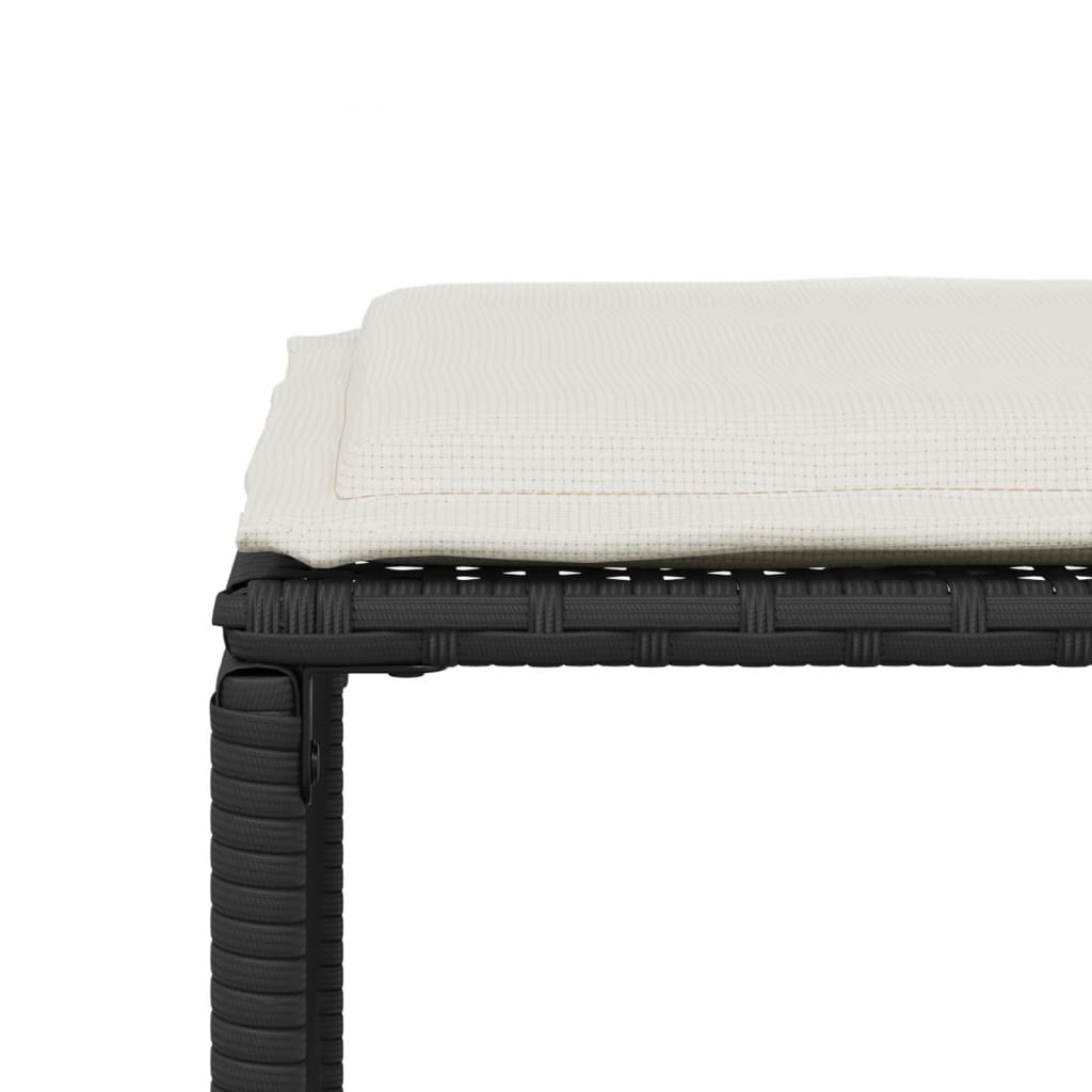 Σετ Τραπεζαρίας Κήπου 7 Τεμ. Μαύρο Συνθετικό Ρατάν με Μαξιλάρια