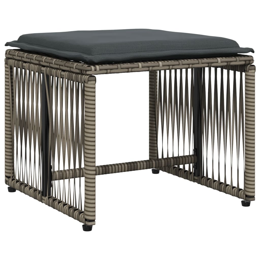 Σετ Τραπεζαρίας Κήπου 7 τεμ. Γκρι Συνθ. Ρατάν με Μαξιλάρια