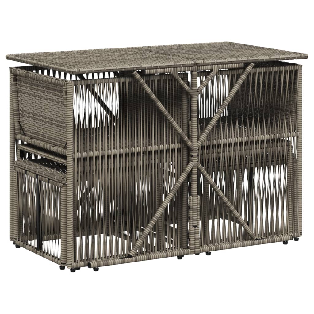 Σετ Τραπεζαρίας Κήπου 7 τεμ. Γκρι Συνθ. Ρατάν με Μαξιλάρια