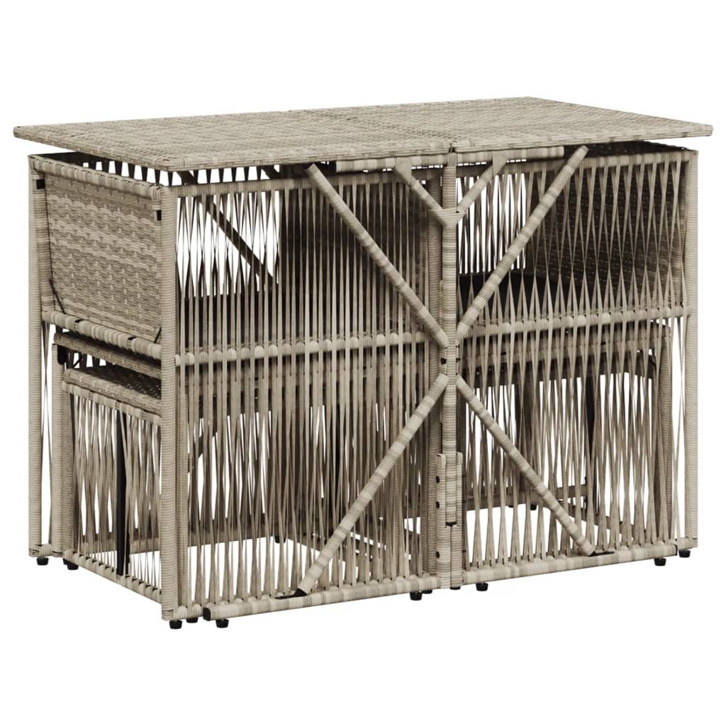 Σετ Τραπεζαρίας Κήπου 7 τεμ. Αν. Γκρι Συνθ. Ρατάν με Μαξιλάρια