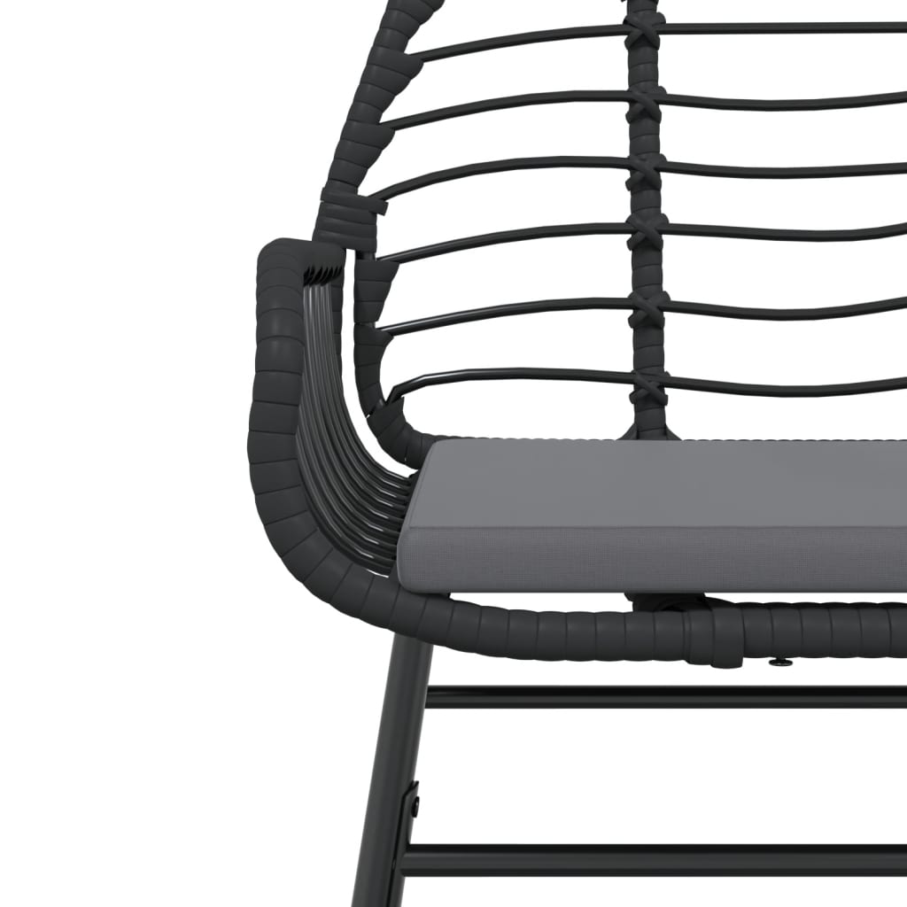 Καρέκλες Κήπου 2 τεμ. Μαύρες από Συνθετικό Ρατάν με Μαξιλάρια - Pakobazaar