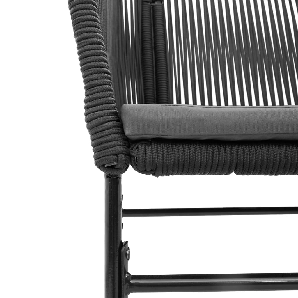 Καρέκλες Κήπου 2 τεμ. Μαύρες από Συνθετικό Ρατάν με Μαξιλάρια