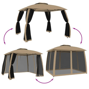 Κιόσκι με Διπλούς Τοίχους/Δίχτυ Taupe 2,93x2,93 μ. από Ατσάλι