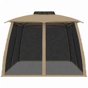 Κιόσκι με Διπλούς Τοίχους/Δίχτυ Taupe 3,93x2,93 μ. από Ατσάλι - Pakobazaar