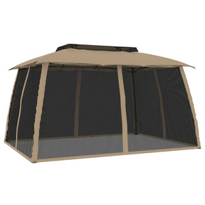 Κιόσκι με Διπλούς Τοίχους/Δίχτυ Taupe 3,93x2,93 μ. από Ατσάλι - Pakobazaar
