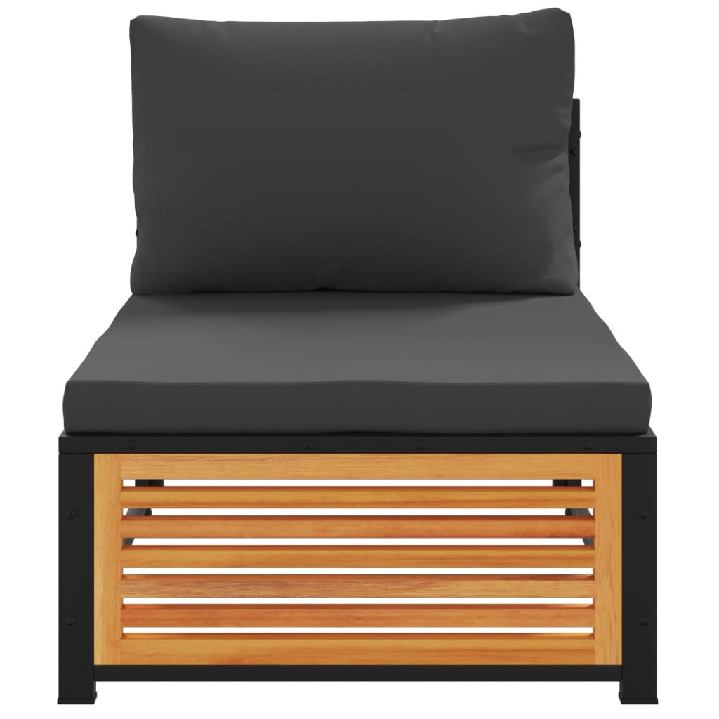 Καναπές Κήπου Χωρίς Μπράτσα Μασίφ Ακακία με Μαξιλάρια - Pakobazaar