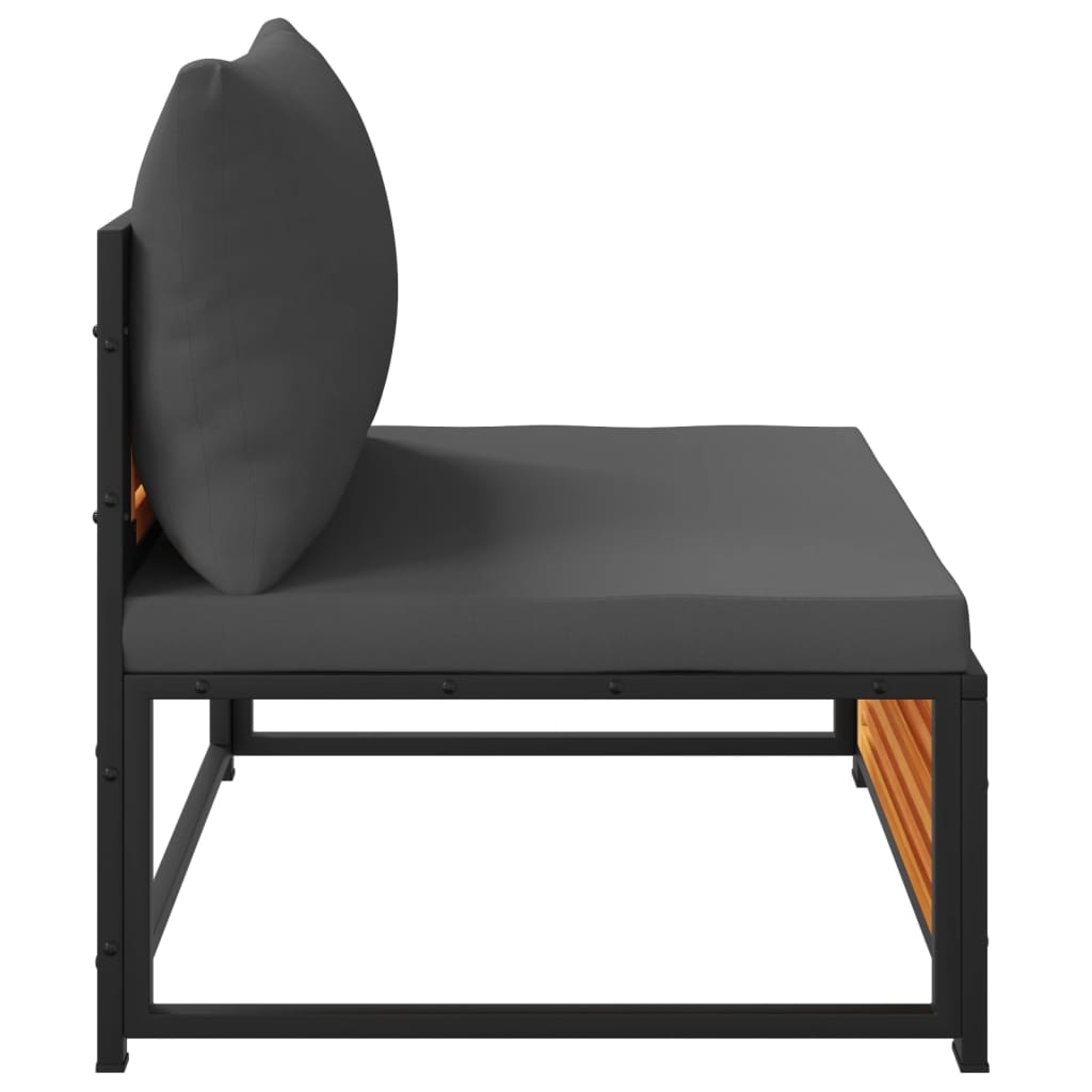 Καναπές Κήπου Χωρίς Μπράτσα Μασίφ Ακακία με Μαξιλάρια - Pakobazaar