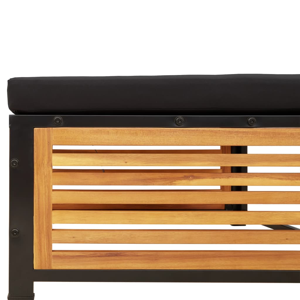 Σκαμπό Κήπου 68x68x30 εκ. από Μασίφ Ξύλο Ακακίας με Μαξιλάρι - Pakobazaar