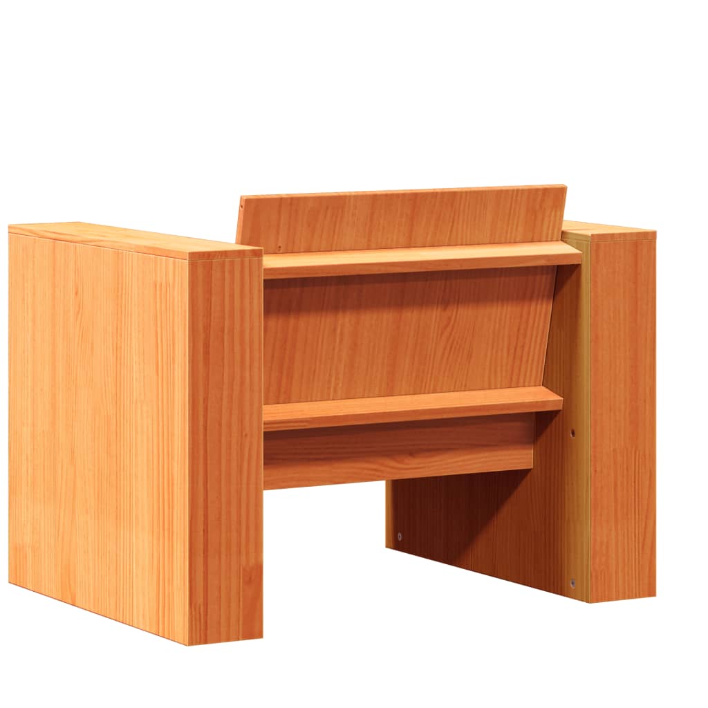 Σαλόνι Κήπου Σετ 2 Τεμαχίων Καφέ Κεριού από Μασίφ Ξύλο Πεύκου - Pakobazaar