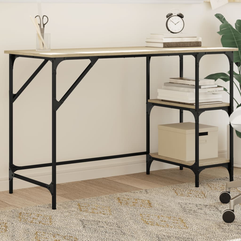 Γραφείο Sonoma Δρυς 120x50x75 εκ. Μέταλλο & Επεξεργασμένο Ξύλο
