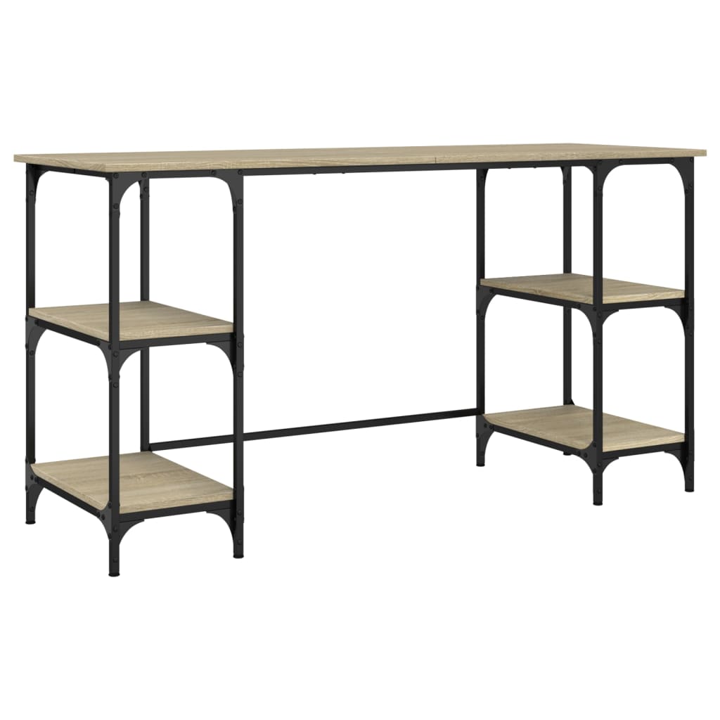 Γραφείο Sonoma Δρυς 140x50x75 εκ. Μέταλλο & Επεξεργασμένο Ξύλο - Pakobazaar