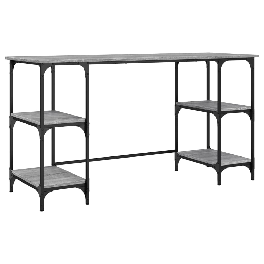 Γραφείο Γκρι Sonoma 140x50x75 εκ. Μέταλλο & Επεξεργασμένο Ξύλο - Pakobazaar