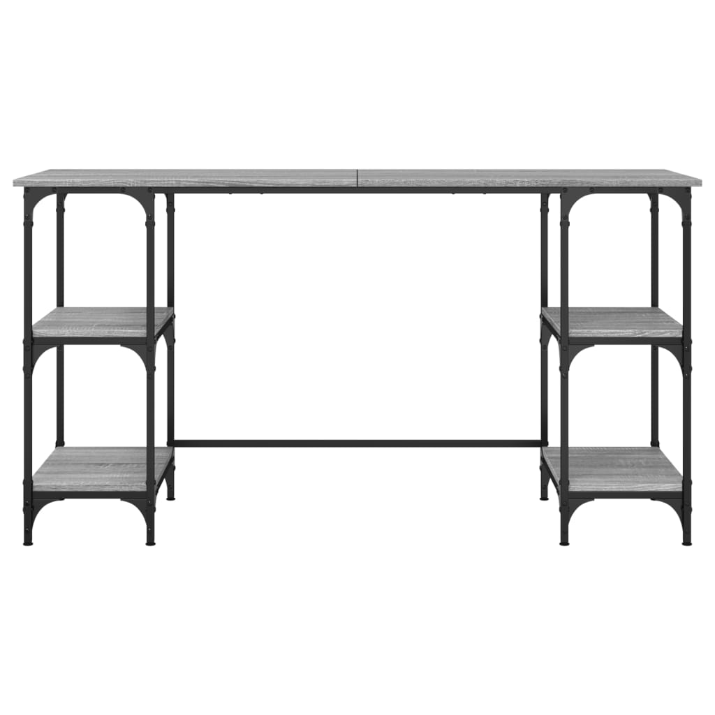 Γραφείο Γκρι Sonoma 140x50x75 εκ. Μέταλλο & Επεξεργασμένο Ξύλο - Pakobazaar