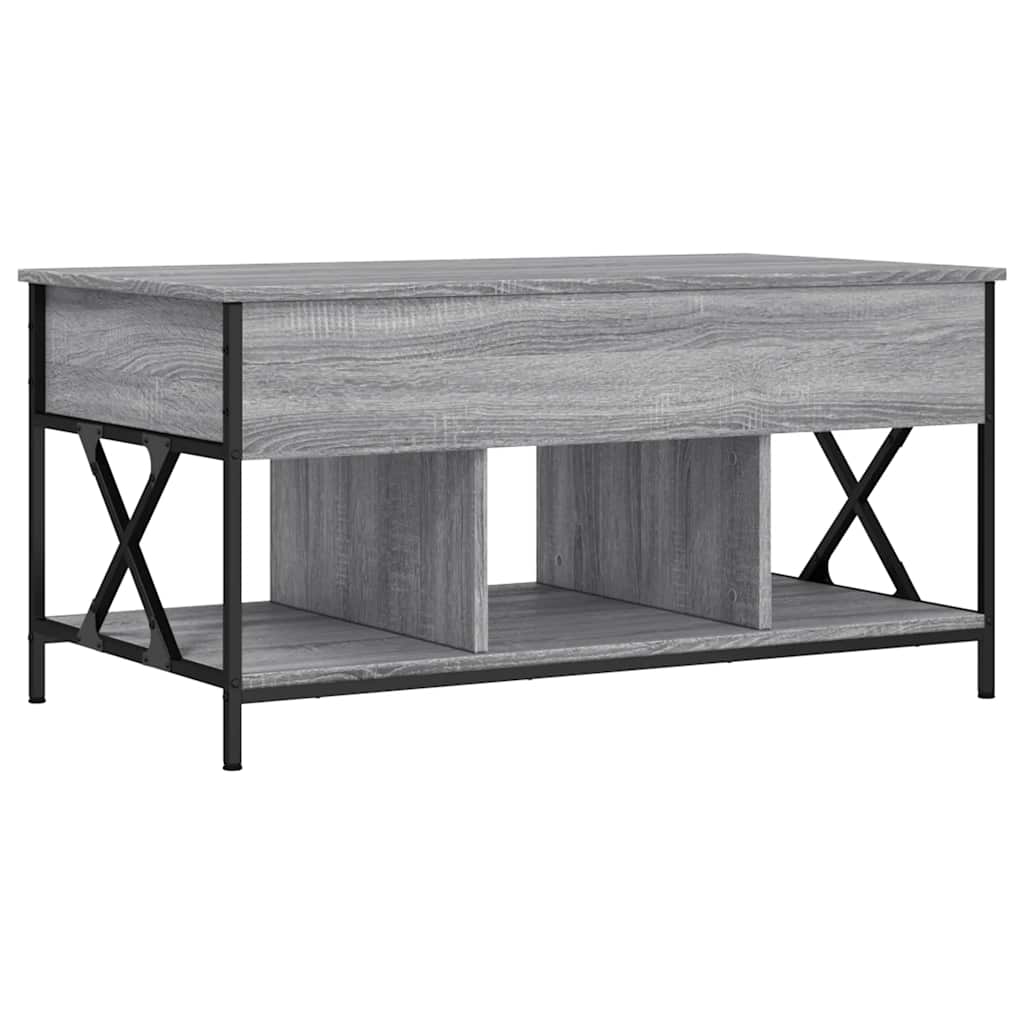 Τραπεζάκι Σαλονιού Γκρι Sonoma 100x55x50 εκ. Επεξ. Ξύλο/Μέταλλο - Pakobazaar