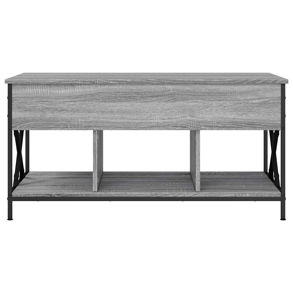 Τραπεζάκι Σαλονιού Γκρι Sonoma 100x55x50 εκ. Επεξ. Ξύλο/Μέταλλο - Pakobazaar