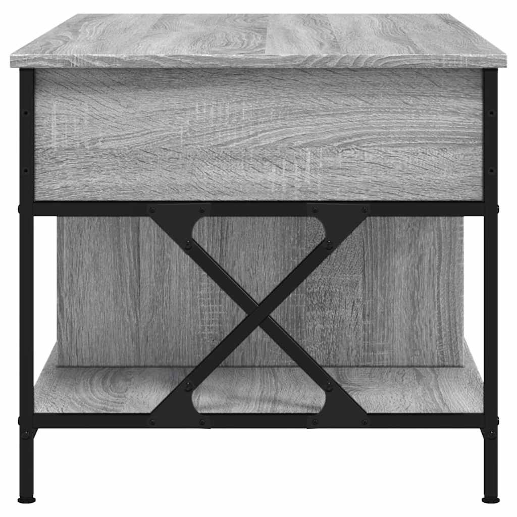 Τραπεζάκι Σαλονιού Γκρι Sonoma 100x55x50 εκ. Επεξ. Ξύλο/Μέταλλο - Pakobazaar