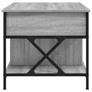 Τραπεζάκι Σαλονιού Γκρι Sonoma 100x55x50 εκ. Επεξ. Ξύλο/Μέταλλο - Pakobazaar