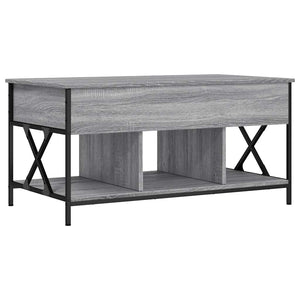 Τραπεζάκι Σαλονιού Γκρι Sonoma 100x55x50 εκ. Επεξ. Ξύλο/Μέταλλο - Pakobazaar