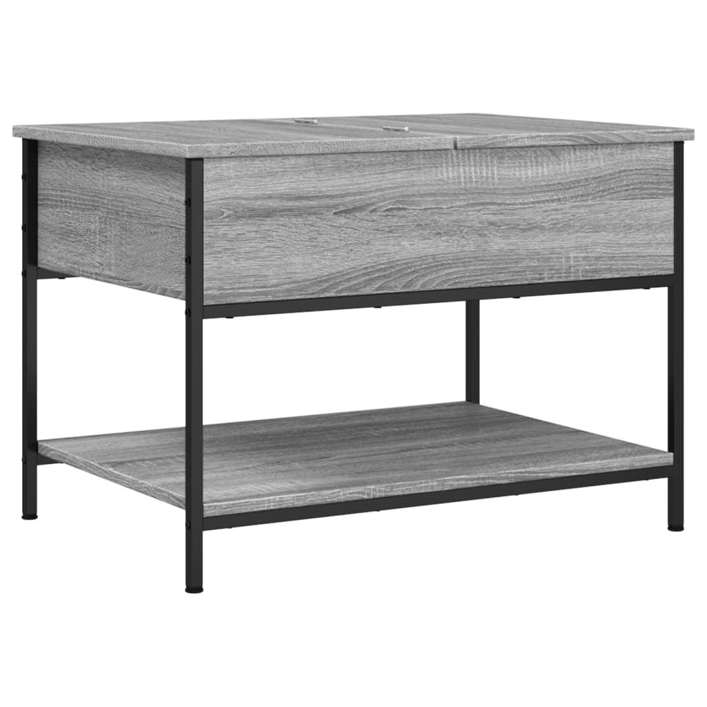 Τραπεζάκι Σαλονιού Γκρι Sonoma 70x50x50 εκ. Επεξ. Ξύλο/Μέταλλο