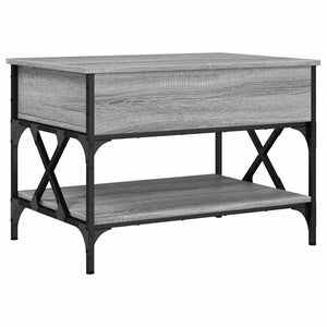 Τραπεζάκι Σαλονιού Γκρι Sonoma 70x50x50 εκ. Επεξ. Ξύλο/Μέταλλο