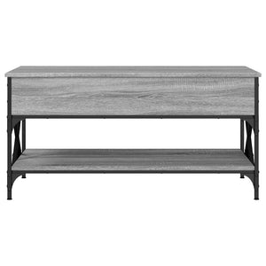 Τραπεζάκι Σαλονιού Γκρι Sonoma 100x50x50 εκ. Επεξ. Ξύλο/Μέταλλο