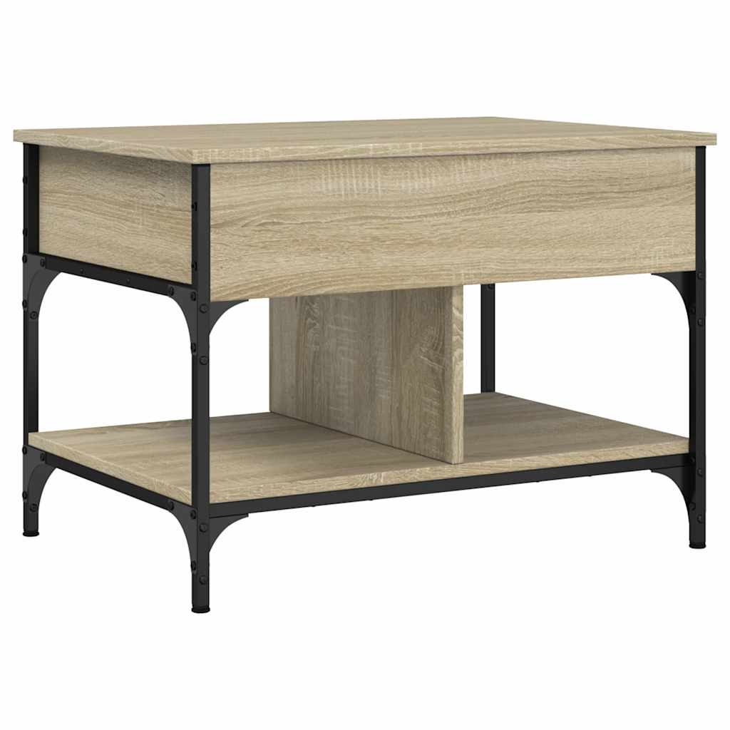 Τραπεζάκι Σαλονιού Sonoma Δρυς 70x50x50 εκ. Επ. Ξύλο & Μέταλλο