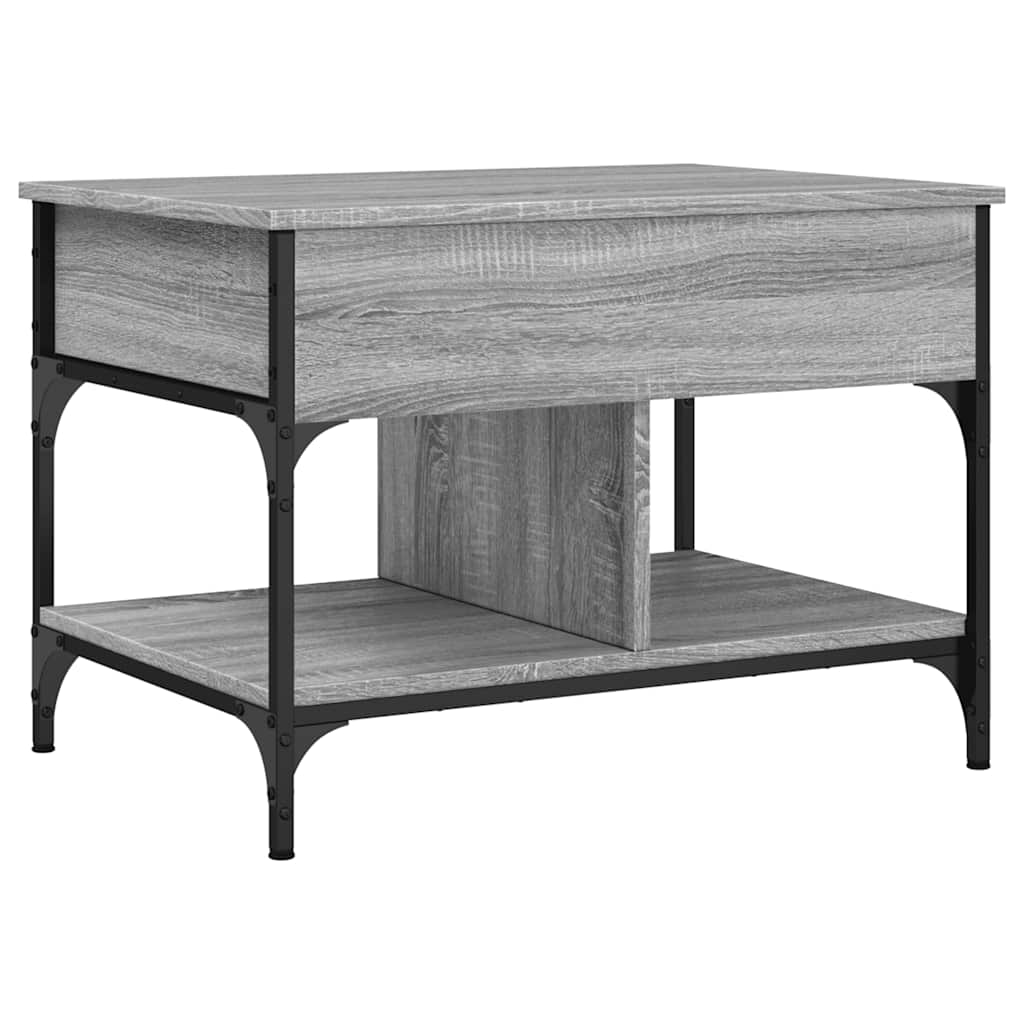Τραπεζάκι Σαλονιού Γκρι Sonoma 70x50x50 εκ. Επεξ. Ξύλο/Μέταλλο - Pakobazaar