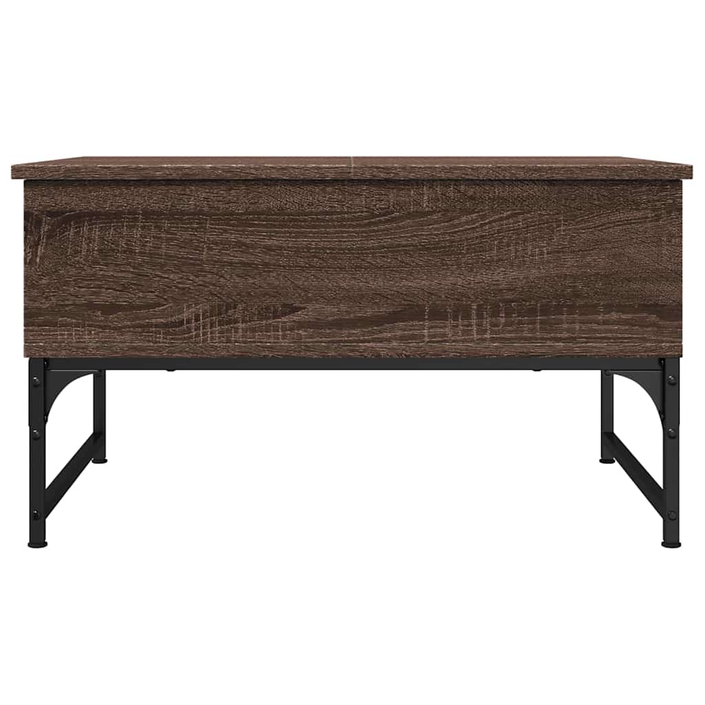 Τραπεζάκι Σαλονιού Καφέ Δρυς 70x50x40 εκ. Επεξ. Ξύλο/Μέταλλο