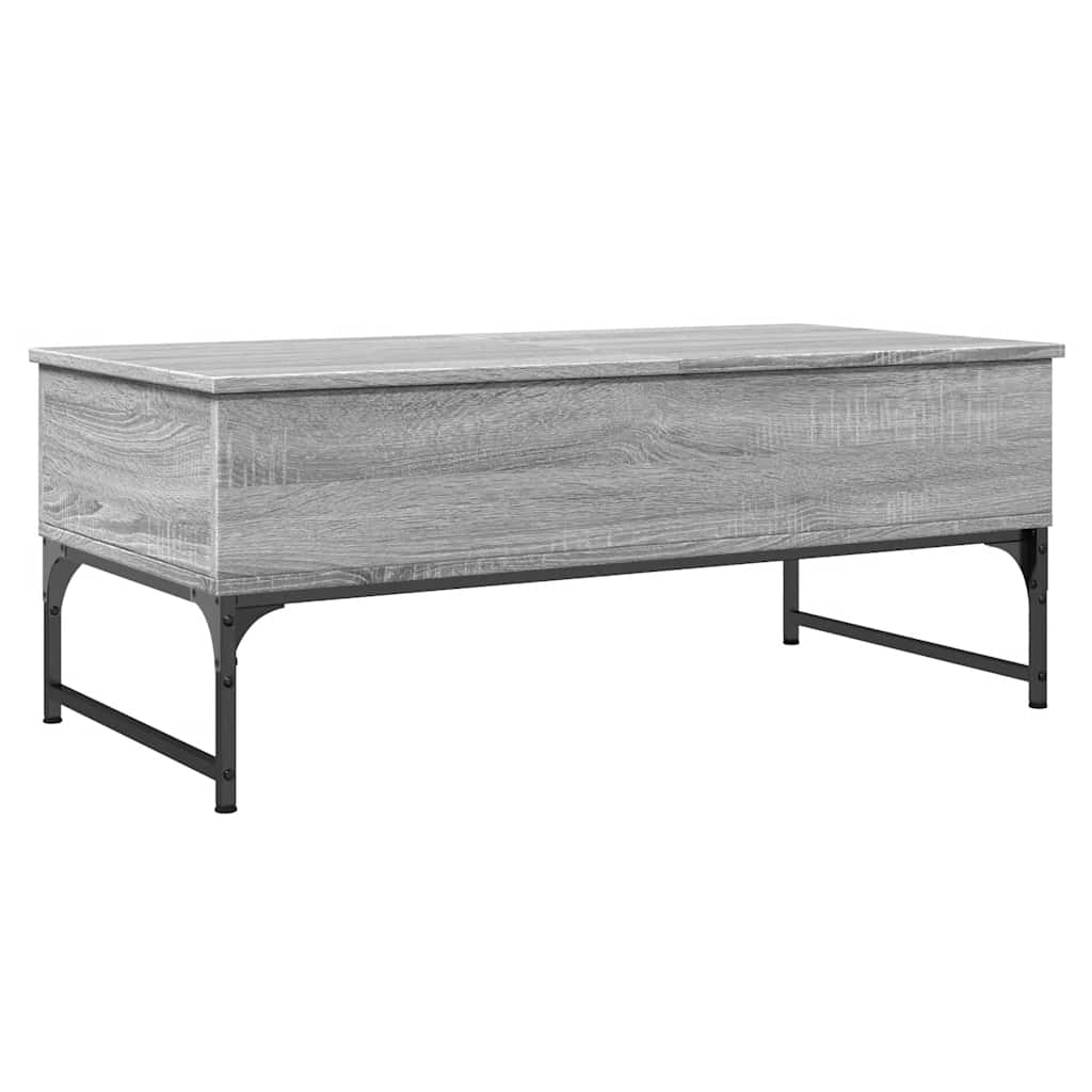 Τραπεζάκι Σαλονιού Γκρι Sonoma 100x50x40 εκ. Επ. Ξύλο & Μέταλλο