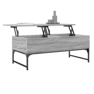 Τραπεζάκι Σαλονιού Γκρι Sonoma 100x50x40 εκ. Επ. Ξύλο & Μέταλλο