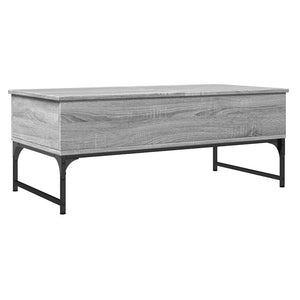 Τραπεζάκι Σαλονιού Γκρι Sonoma 100x50x40 εκ. Επ. Ξύλο & Μέταλλο