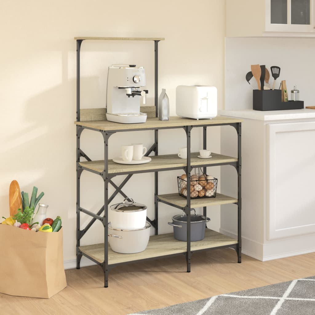 Ραφιέρα Κουζίνας Sonoma Δρυς 90x40x132 εκ. Επ. Ξύλο & Μέταλλο