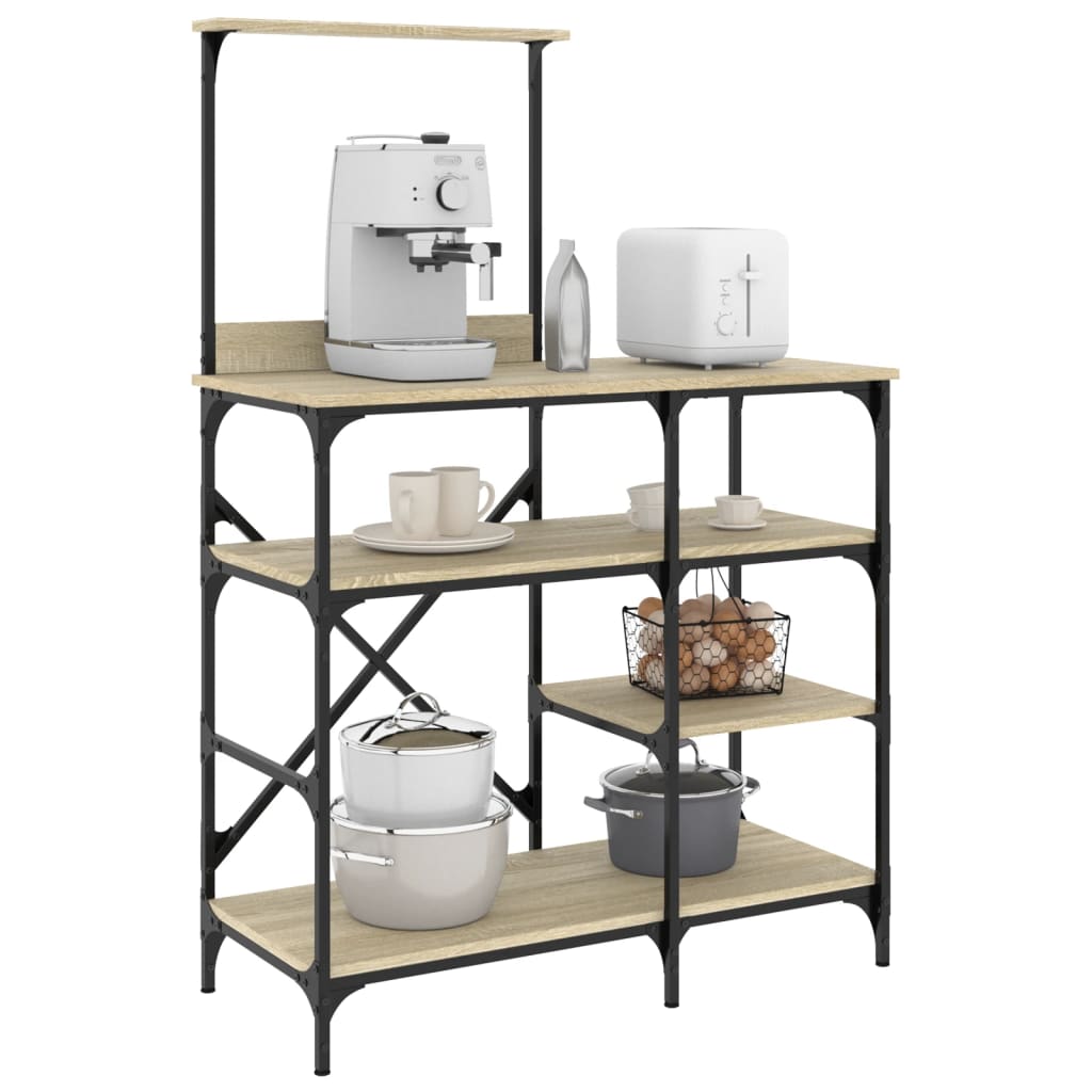 Ραφιέρα Κουζίνας Sonoma Δρυς 90x40x132 εκ. Επ. Ξύλο & Μέταλλο