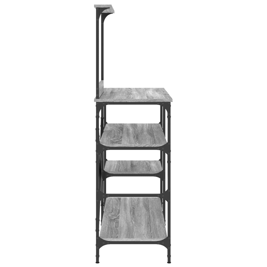Ραφιέρα Κουζίνας Γκρι Sonoma 90x40x132 εκ. Επεξ. Ξύλο/Μέταλλο