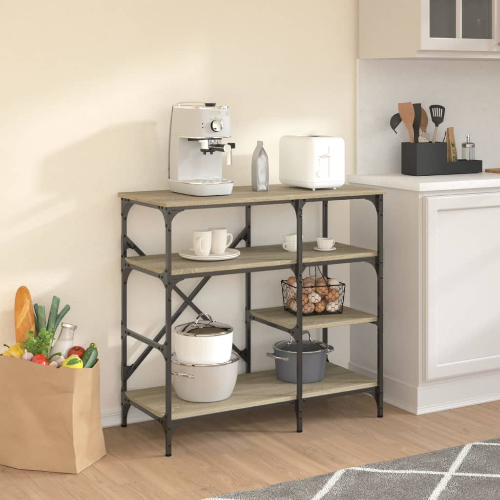 Ραφιέρα Κουζίνας Sonoma Δρυς 90x40x84 εκ. Επ. Ξύλο & Μέταλλο