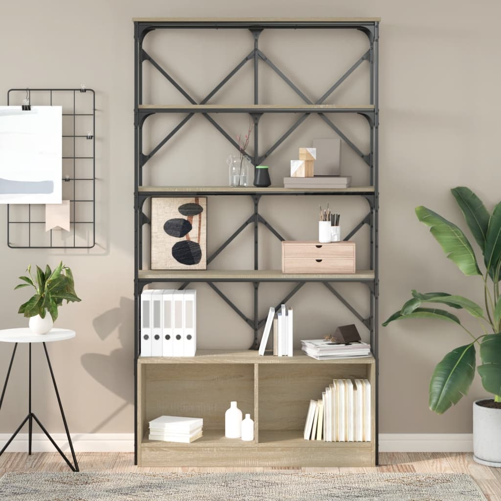 Βιβλιοθήκη Sonoma Δρυς 100x26x180 εκ. Επεξεργ. Ξύλο & Μέταλλο