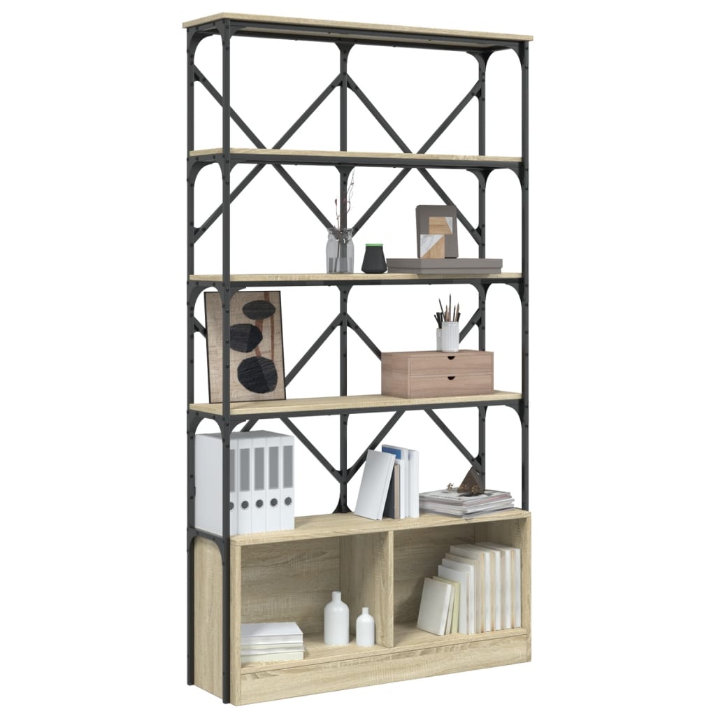 Βιβλιοθήκη Sonoma Δρυς 100x26x180 εκ. Επεξεργ. Ξύλο & Μέταλλο